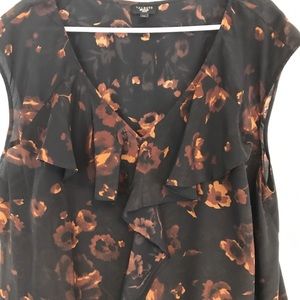 Talbots Woman silk floral print sleeveless blouse